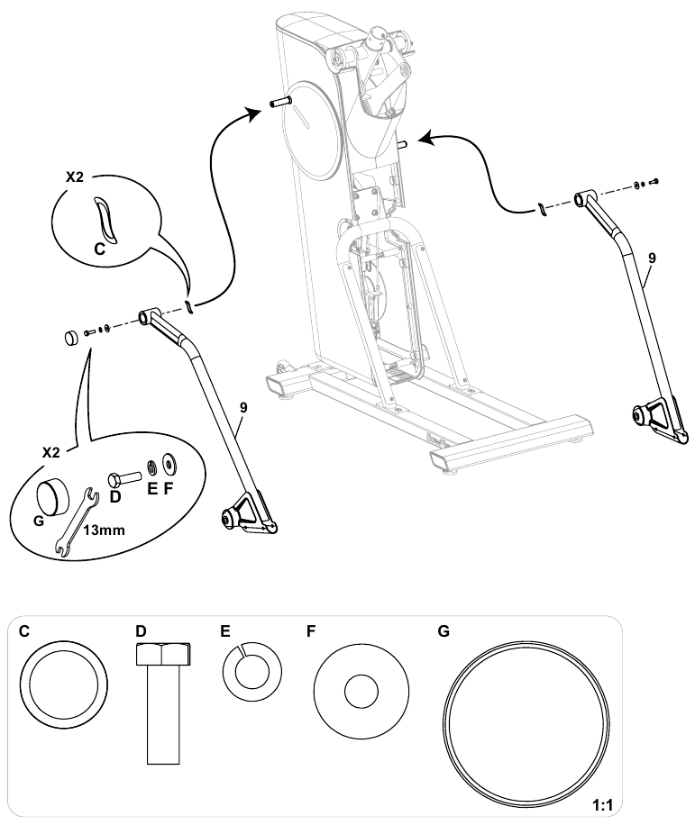 Bowflex - Max Trainer SE - Montaje - Paso 7 Montaje - Paso 7