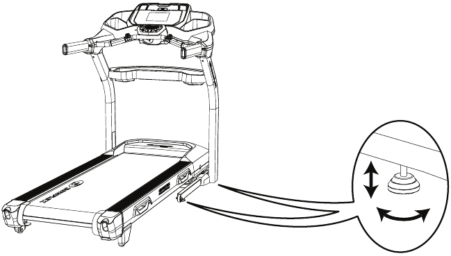 Bowflex - BXT6 - Ajustes - Paso 3 - Nivelación de la máquina Ajustes - Paso 3 - Nivelación de la máquina