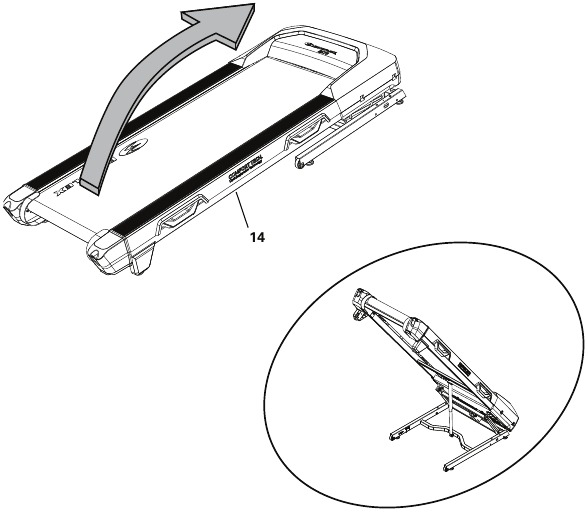 Bowflex - BXT6 - Montaje - Paso 1 - Doblar la plataforma para caminar Montaje - Paso 1 - Doblar la plataforma para caminar