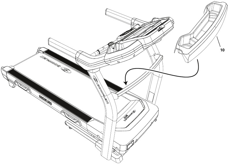 Bowflex - BXT6 - Montaje - Paso 11 - Fijar la bandeja de la barra transversal Montaje - Paso 11 - Fijar la bandeja de la barra transversal