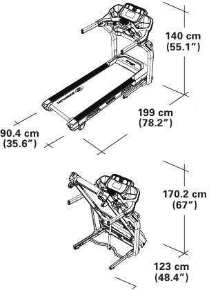 Bowflex - BXT6 - Dimensiones Dimensiones