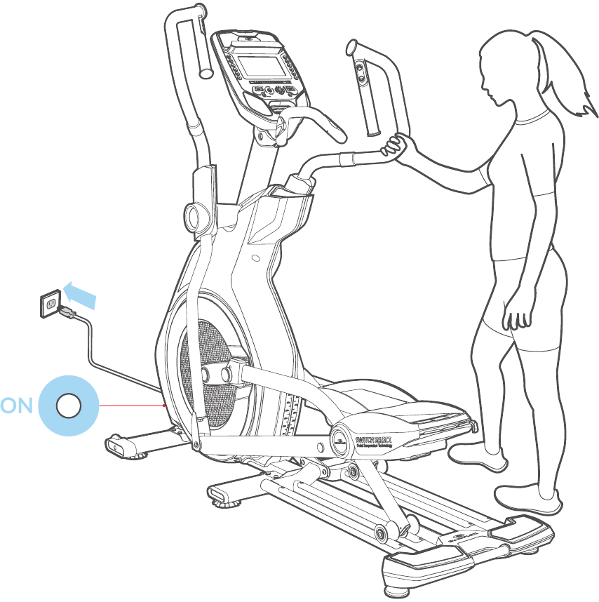 Bowflex - BXE226 - Empieza tu entrenamiento - Paso 1 - Enchufa y enciende Empieza tu entrenamiento - Paso 1 - Enchufa y enciende