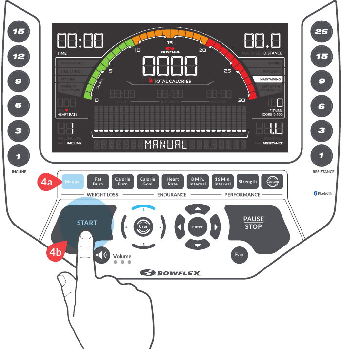 Bowflex - BXE226 - Empieza tu entrenamiento - Paso 4 Empieza tu entrenamiento - Paso 4