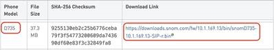 Snom - D735 - Actualización manual - Paso 1 Actualización manual - Paso 1