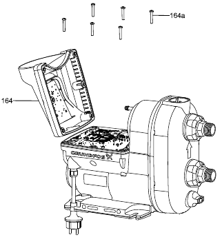Grundfos - SCALA2 - Retirar la tapa de la caja de control - Paso 1 Retirar la tapa de la caja de control - Paso 1