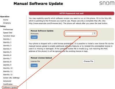 Snom - D785 - Actualización manual del software - Paso 2 Actualización manual del software - Paso 2