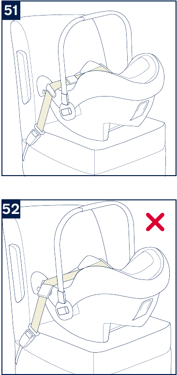 Nuna - PIPA next - Instalación utilizando el cinturón de seguridad del asiento del avión Instalación utilizando el cinturón de seguridad del asiento del avión