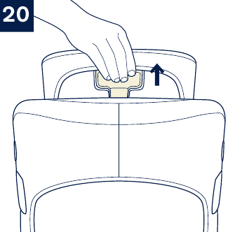 Nuna - PRYM - Ajuste de altura para el soporte de la cabeza - Paso 1 Ajuste de altura para el soporte de la cabeza - Paso 1