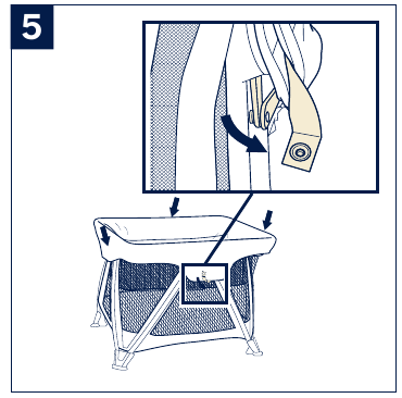 Nuna - SENA Aire - Para configurar la cuna de viaje - Paso 1 Para configurar la cuna de viaje - Paso 1