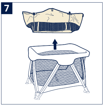 Nuna - SENA Aire - Para configurar la cuna de viaje - Paso 3 Para configurar la cuna de viaje - Paso 3