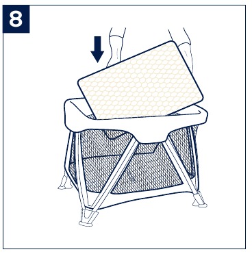Nuna - SENA Aire - Para configurar la cuna de viaje - Paso 4 Para configurar la cuna de viaje - Paso 4