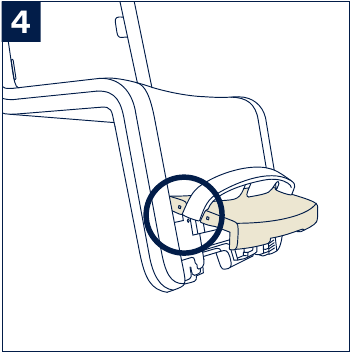 Nuna - ZAAZ - Montaje del reposapiés en el asiento - Paso 1 Montaje del reposapiés en el asiento - Paso 1