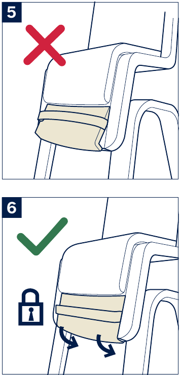 Nuna - ZAAZ - Montaje del reposapiés en el asiento - Paso 2 Montaje del reposapiés en el asiento - Paso 2