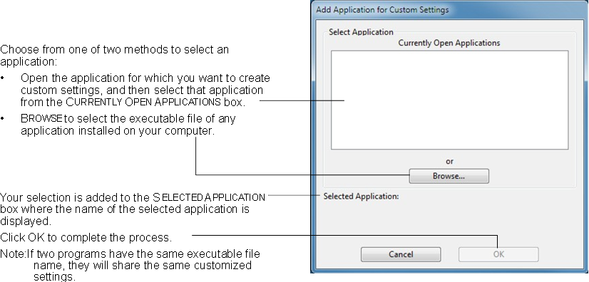 Wacom - Cintiq - CREACIÓN DE UN AJUSTE ESPECÍFICO DE LA APLICACIÓN CREACIÓN DE UN AJUSTE ESPECÍFICO DE LA APLICACIÓN