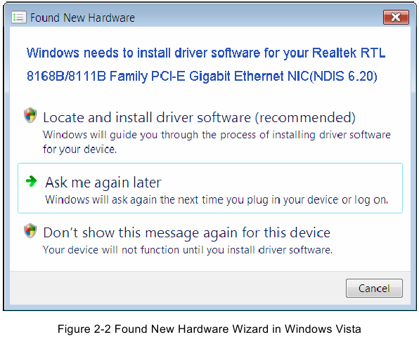 Asistente para hardware nuevo encontrado