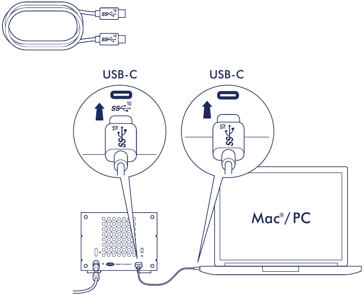 LaCie - 2big RAID - Conectar el cable USB Conectar el cable USB