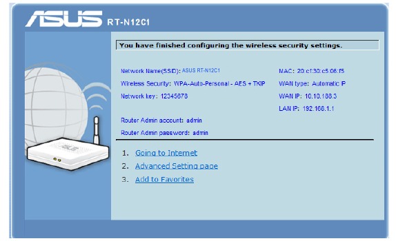 Asus - RT-N12 C1 - Configuración del modo Router - Paso 4 Configuración del modo Router - Paso 4