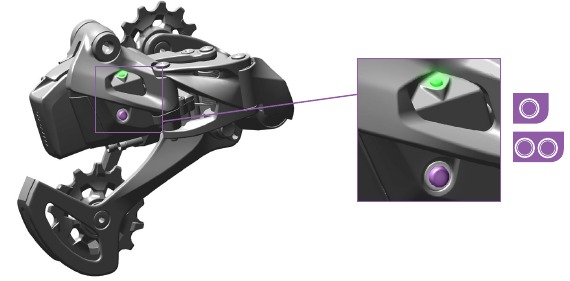 SRAM - Eagle AXS - Cambio de marchas con el botón AXS™ Cambio de marchas con el botón AXS™