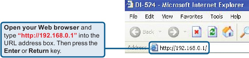 D-Link - DI-524 - Uso del asistente de configuración - Paso 1 Uso del asistente de configuración - Paso 1