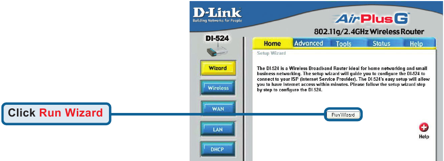 D-Link - DI-524 - Uso del asistente de configuración - Paso 3 Uso del asistente de configuración - Paso 3