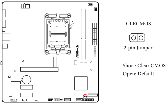 ASROCK - A620M HDV/M.2 - Instalación - Configuración de los puentes Instalación - Configuración de los puentes