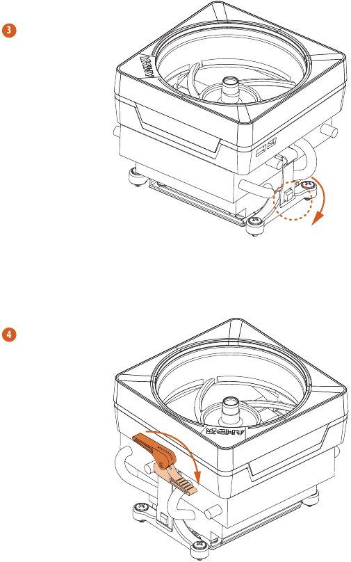 ASROCK - A620M HDV/M.2 - Instalación del refrigerador de la CPU (tipo 3) - Paso 2 Instalación del refrigerador de la CPU (tipo 3) - Paso 2