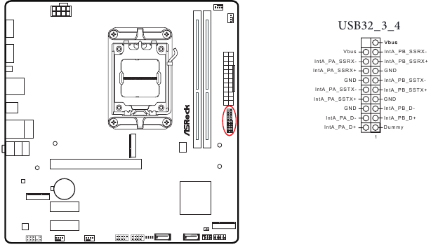 ASROCK - A620M HDV/M.2 - Cabezales y conectores integrados - Cabezal USB 3.2 Gen1 Cabezales y conectores integrados - Cabezal USB 3.2 Gen1