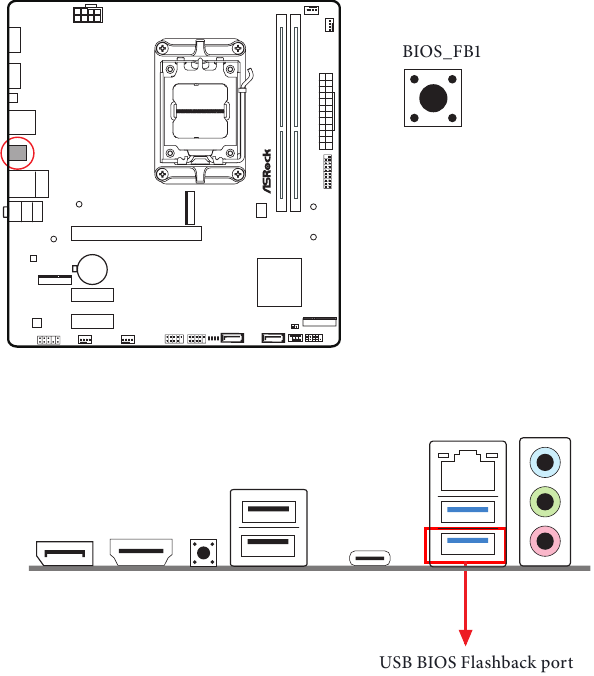 ASROCK - A620M HDV/M.2 - Interruptores inteligentes - Botón BIOS Flashback Interruptores inteligentes - Botón BIOS Flashback