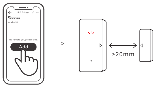 Sonoff - DW2-RF - Instrucciones de funcionamiento - Paso 3 Instrucciones de funcionamiento - Paso 3