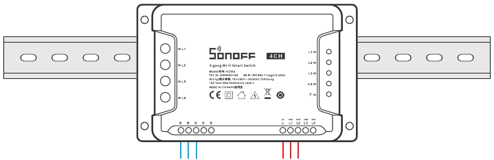 Sonoff - 4CH - Instrucciones de funcionamiento - Instalación del equipo Instrucciones de funcionamiento - Instalación del equipo