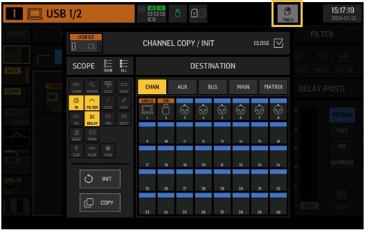 Behringer - WING RACK - Pantallas principales - Pantalla UTILIDAD Pantallas principales - Pantalla UTILIDAD
