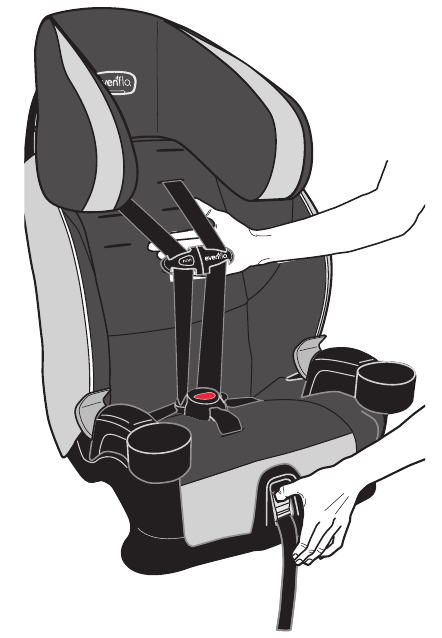 Evenflo - Chase Plus - Conversión en asiento elevador - Paso 1 Conversión en asiento elevador - Paso 1