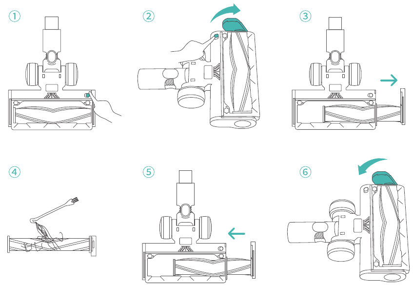 Honiture - X7 - Clean the Brush Roller Limpiar el rodillo del cepillo