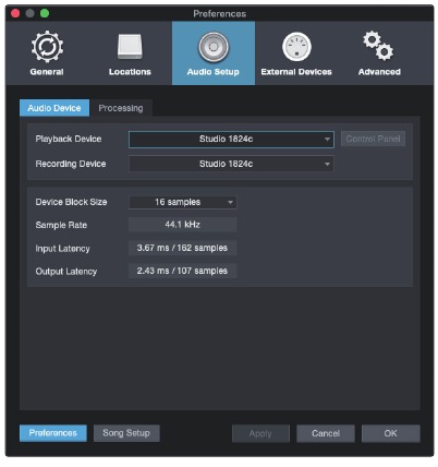 PreSonus - Studio 1810c - Configuración de Studio One Configuración de Studio One
