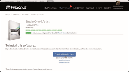 PreSonus - Studio 68c - Descarga y ejecución del instalador de Studio One Descarga y ejecución del instalador de Studio One