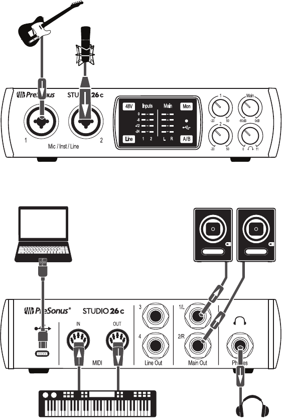 PreSonus - Studio 68c - Conexión - Diagramas de conexión - STUDIO26c Conexión - Diagramas de conexión - STUDIO26c