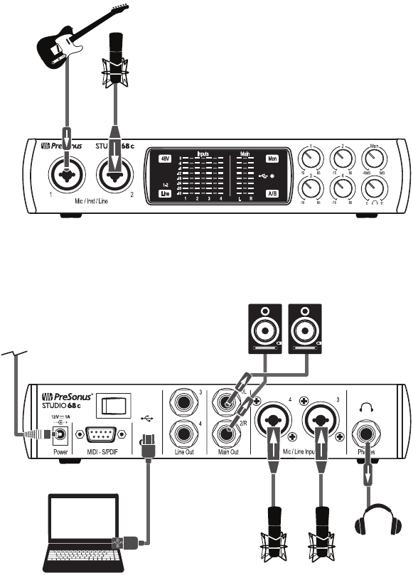 PreSonus - Studio 68c - Conexión - Diagramas de conexión - STUDIO68c Conexión - Diagramas de conexión - STUDIO68c