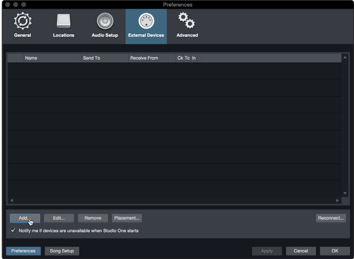 PreSonus - Studio 68c - Configuración de un módulo de sonido MIDI externo - Paso 1 Configuración de un módulo de sonido MIDI externo - Paso 1