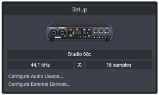 PreSonus - Studio 68c - Configuración de Studio One - Configuración de dispositivos de audio: Paso 1 Configuración de Studio One: Configuración de dispositivos de audio: Paso 1