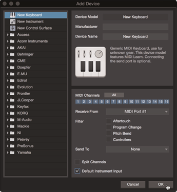 PreSonus - Studio 24c - Studio One - Configuración de dispositivos MIDI - Paso 3 Studio One - Configuración de dispositivos MIDI - Paso 3