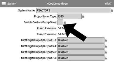 Graco - Reactor 2 - Configuración de dispensación con relación 1.5:1 - Para Reactor 3 - Paso 3 Configuración de dispensación con relación 1.5:1 - Para Reactor 3 - Paso 3