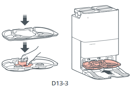 Roborock - Qrevo Edge - Mantenimiento rutinario - Módulo de bandeja de limpieza - Paso 2 Mantenimiento rutinario - Módulo de bandeja de limpieza - Paso 2