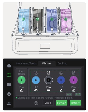 Creality - K2 Plus - Configuración del filamento: paso 2 Configuración del filamento: paso 2