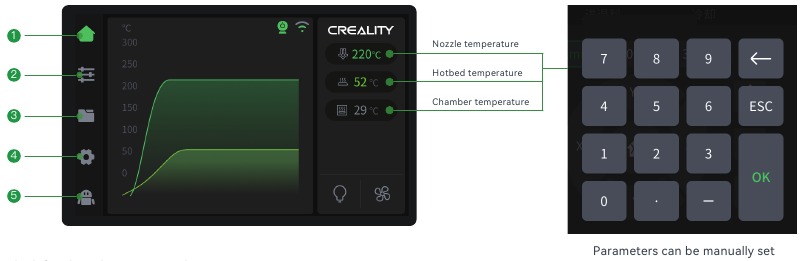 Creality - K2 Plus - Interfaz de usuario Interfaz de usuario