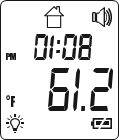 Pantalla LCD que muestra el icono del modo de temperatura ambiente