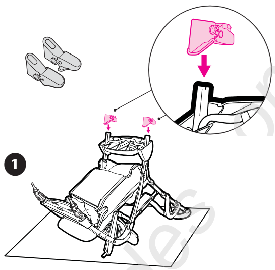 Graco - ROOMFOR2 - Ruedas traseras - Paso 1 Ruedas traseras - Paso 1