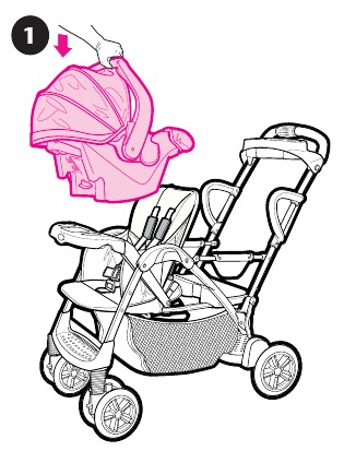Graco - ROOMFOR2 - Para fijar la silla de auto para bebés - Paso 1 Para fijar la silla de auto para bebés - Paso 1