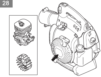 Husqvarna - 125B - Para limpiar el sistema de refrigeración Para limpiar el sistema de refrigeración