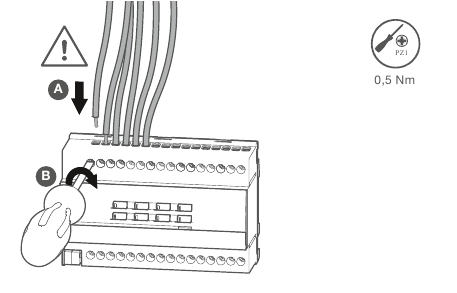 hager - TYMS616D - Conexión del dispositivo - Paso 1 Conexión del dispositivo - Paso 1