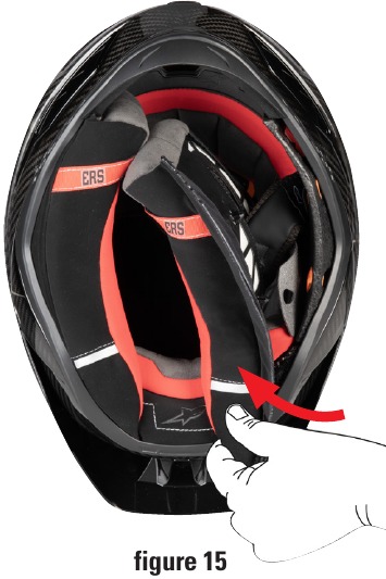 Alpinestars - SUPERTECH R10 - Extracción y sustitución de las almohadillas de las mejillas Extracción y sustitución de las almohadillas de las mejillas